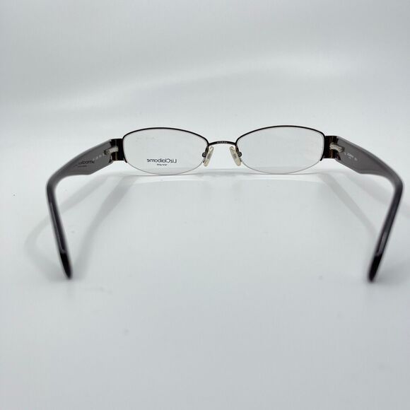 Liz Claiborne Eyeglasses L339 8FH 51-18-135 Wood Print Brown Half Rimless H6778 - Picture 4 of 9